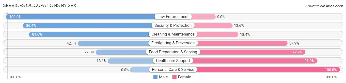 Services Occupations by Sex in Zip Code 12054