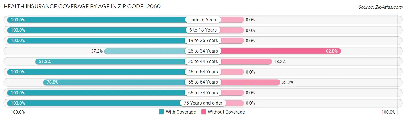Health Insurance Coverage by Age in Zip Code 12060