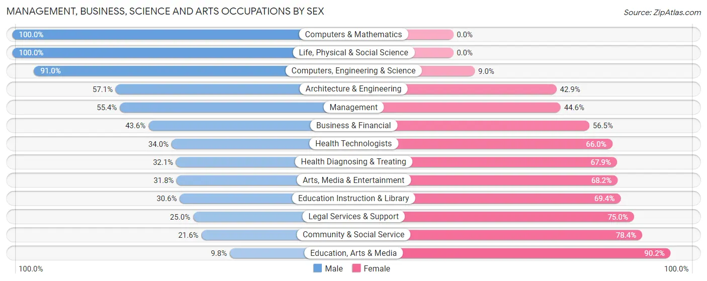 Management, Business, Science and Arts Occupations by Sex in Zip Code 12060