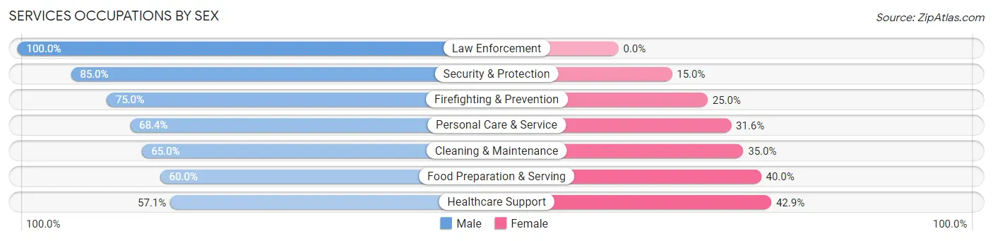 Services Occupations by Sex in Zip Code 12086