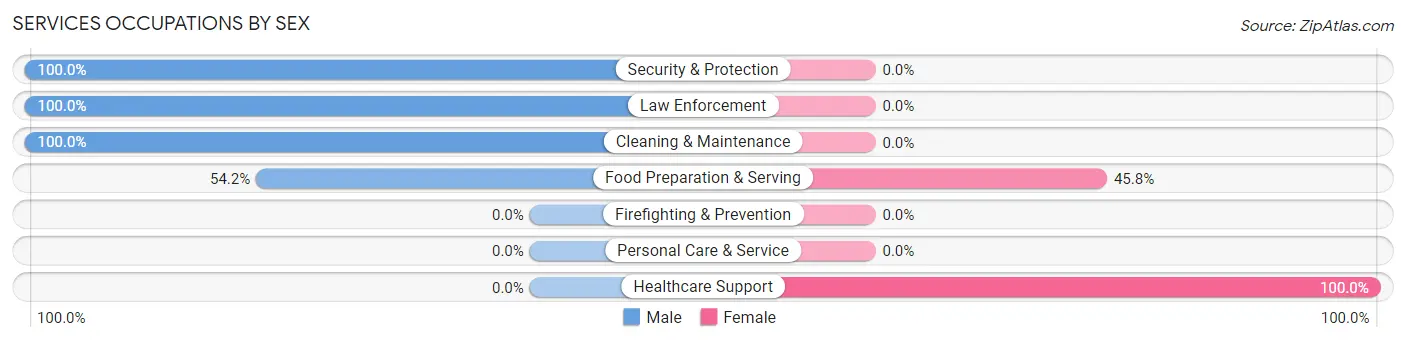 Services Occupations by Sex in Zip Code 12087