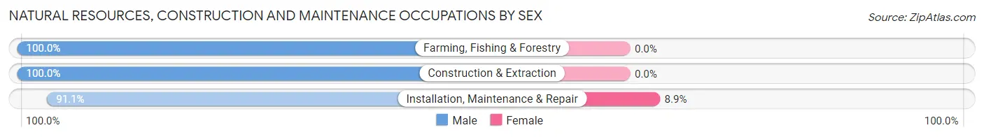 Natural Resources, Construction and Maintenance Occupations by Sex in Zip Code 12092