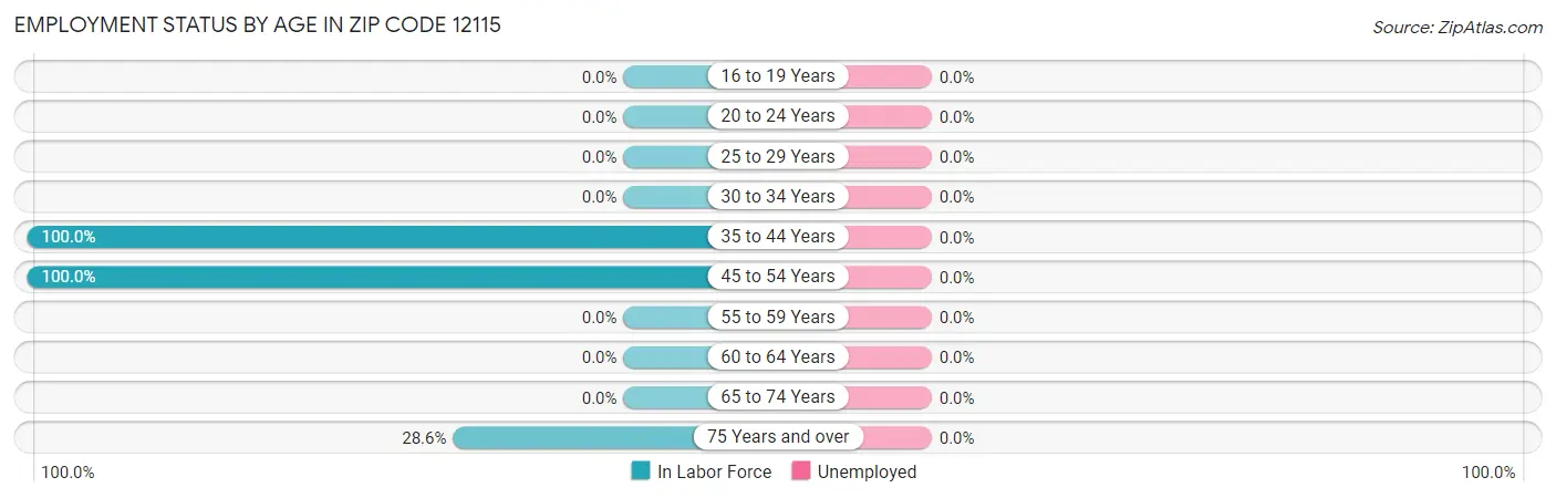 Employment Status by Age in Zip Code 12115