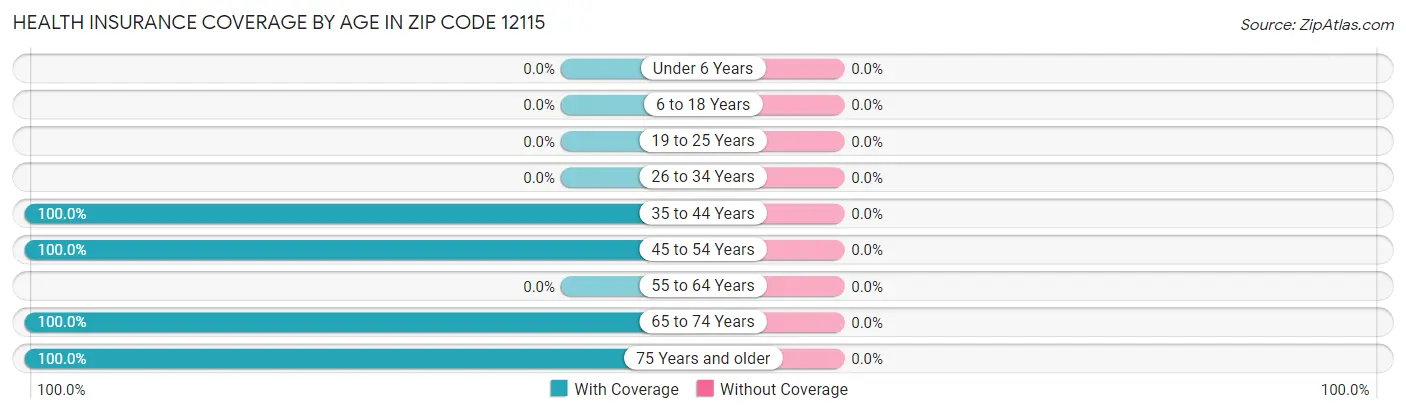 Health Insurance Coverage by Age in Zip Code 12115