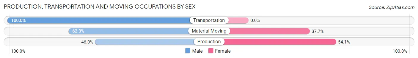 Production, Transportation and Moving Occupations by Sex in Zip Code 12154