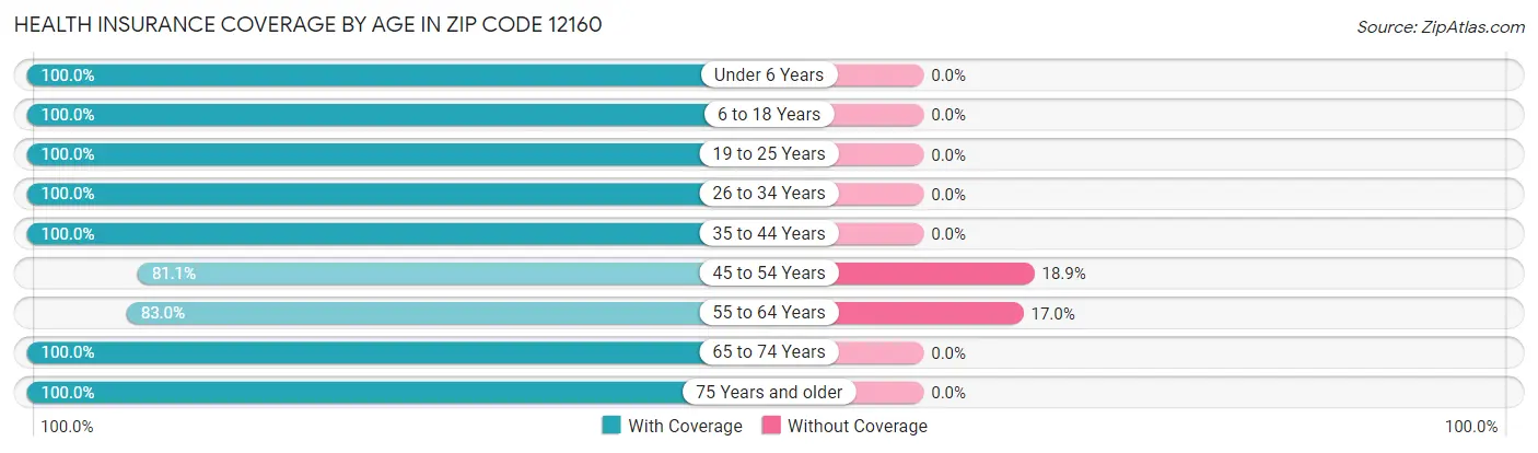 Health Insurance Coverage by Age in Zip Code 12160