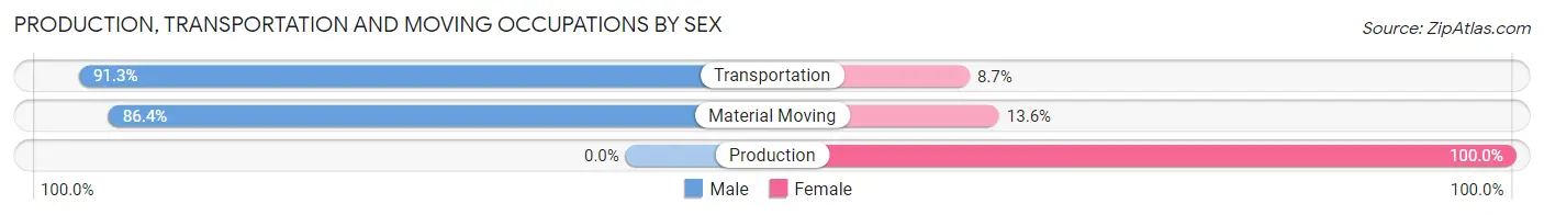 Production, Transportation and Moving Occupations by Sex in Zip Code 12160
