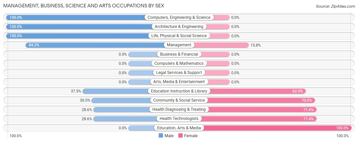 Management, Business, Science and Arts Occupations by Sex in Zip Code 12175