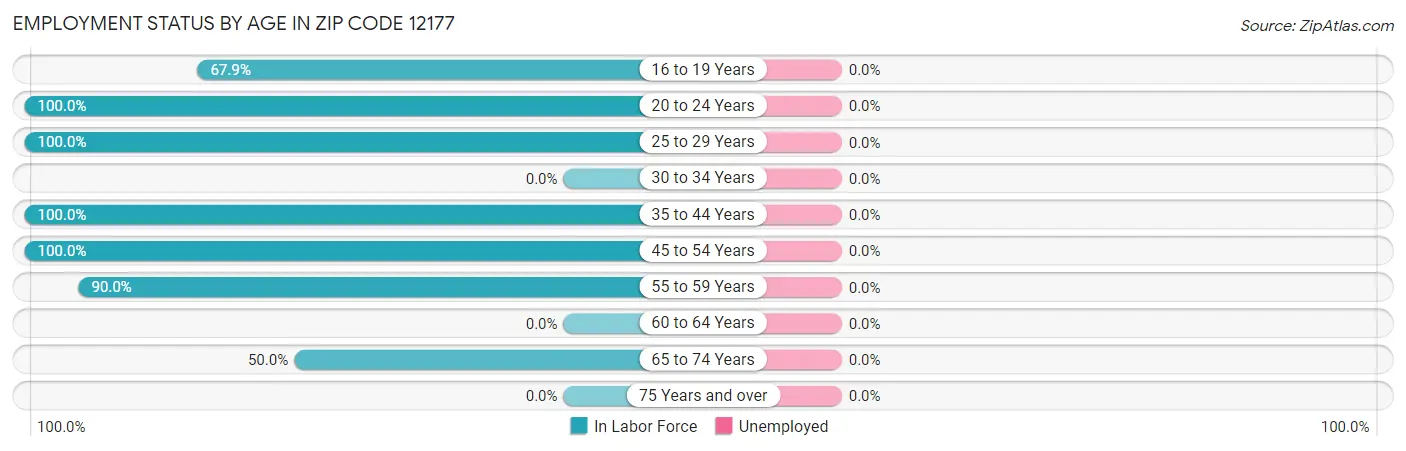 Employment Status by Age in Zip Code 12177