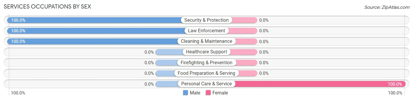 Services Occupations by Sex in Zip Code 12193
