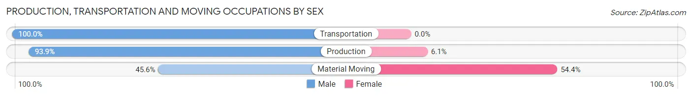 Production, Transportation and Moving Occupations by Sex in Zip Code 12202