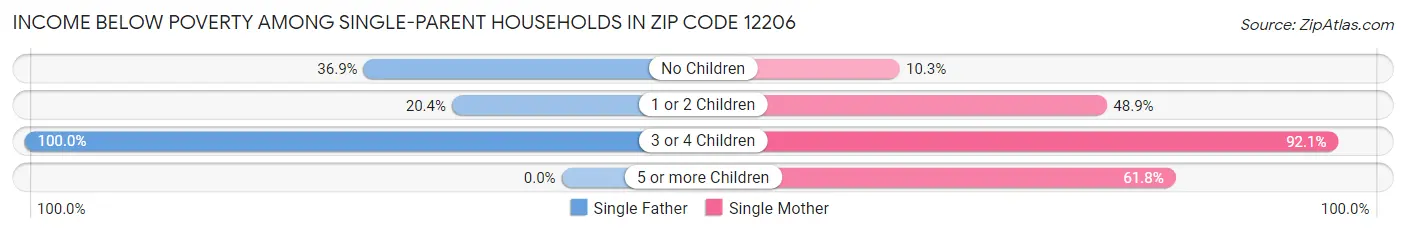 Income Below Poverty Among Single-Parent Households in Zip Code 12206