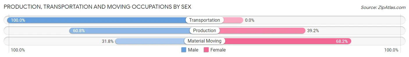 Production, Transportation and Moving Occupations by Sex in Zip Code 12209