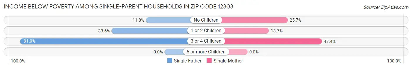 Income Below Poverty Among Single-Parent Households in Zip Code 12303