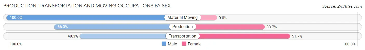 Production, Transportation and Moving Occupations by Sex in Zip Code 12431