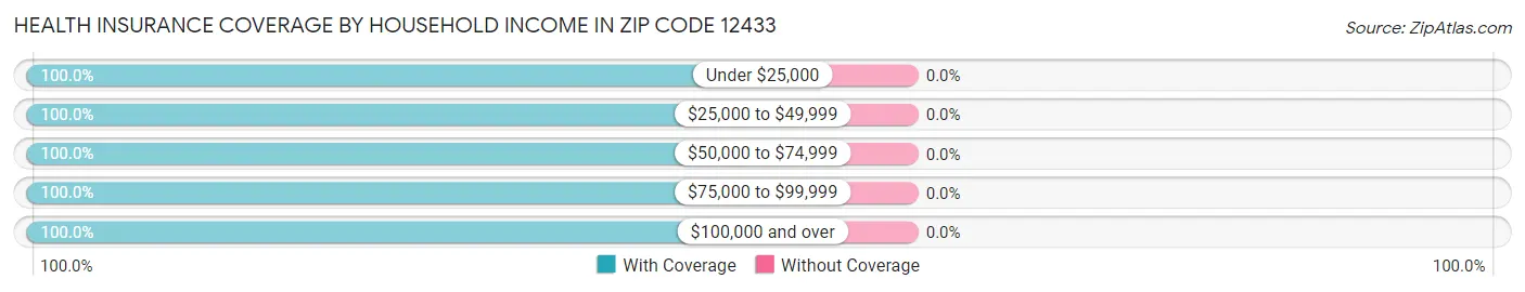 Health Insurance Coverage by Household Income in Zip Code 12433