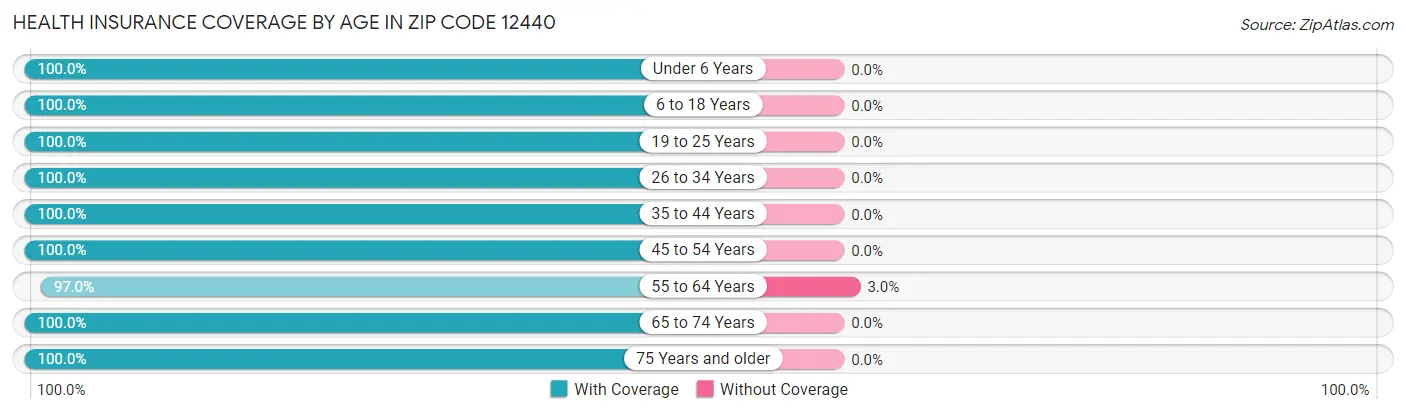 Health Insurance Coverage by Age in Zip Code 12440
