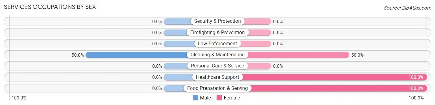 Services Occupations by Sex in Zip Code 12463