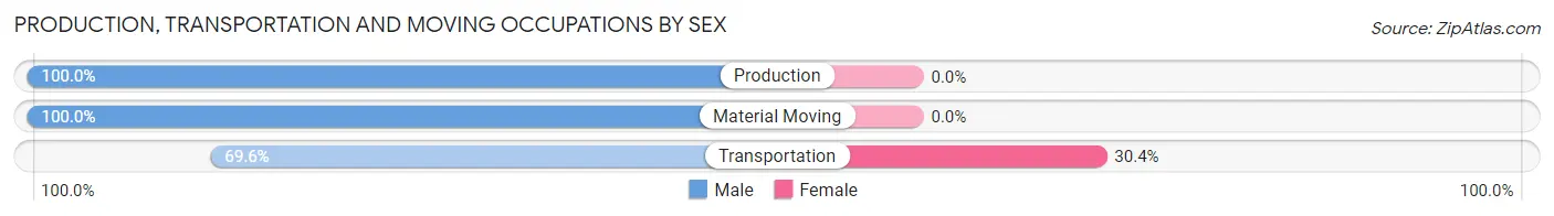 Production, Transportation and Moving Occupations by Sex in Zip Code 12474