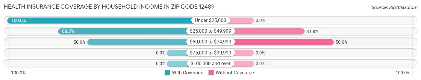 Health Insurance Coverage by Household Income in Zip Code 12489