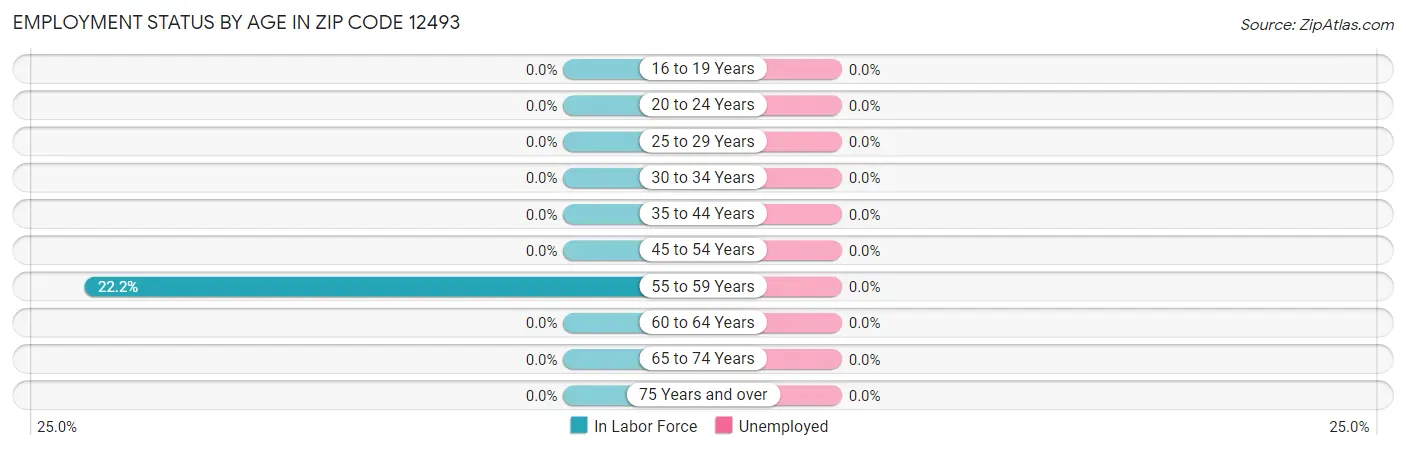 Employment Status by Age in Zip Code 12493
