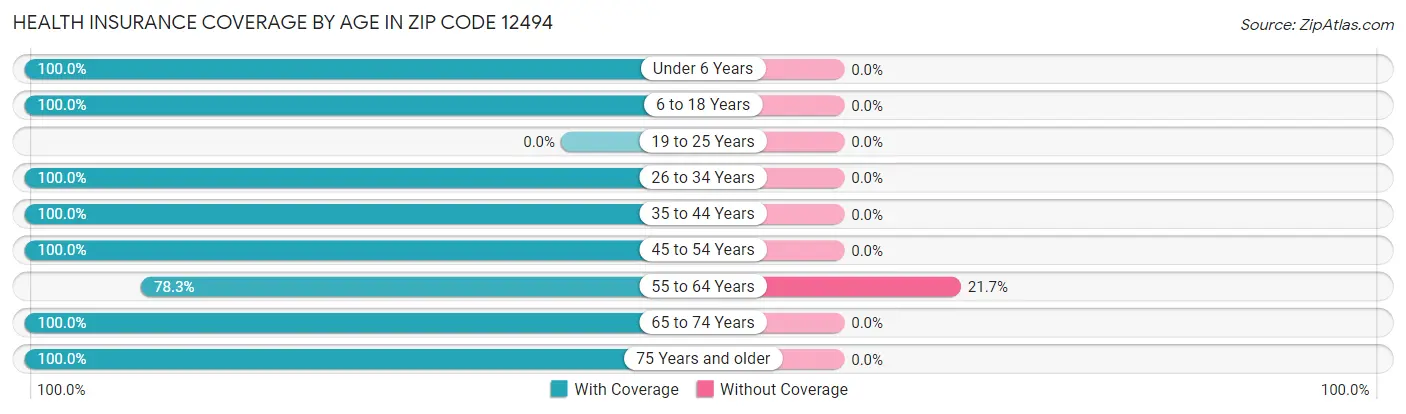 Health Insurance Coverage by Age in Zip Code 12494