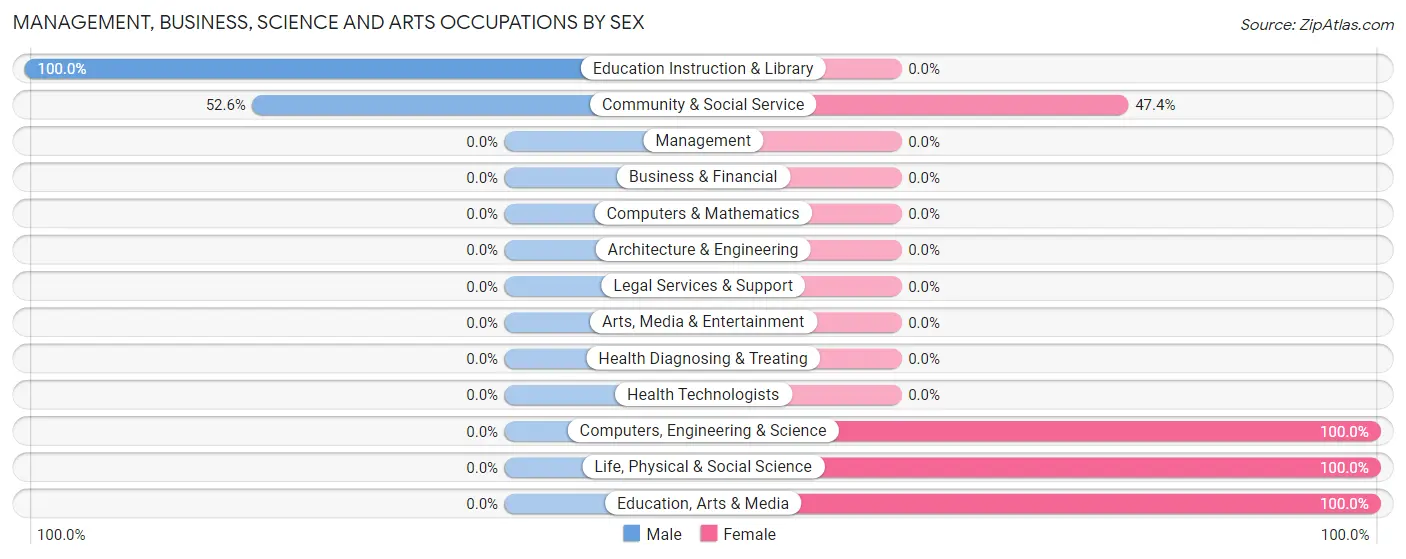 Management, Business, Science and Arts Occupations by Sex in Zip Code 12513