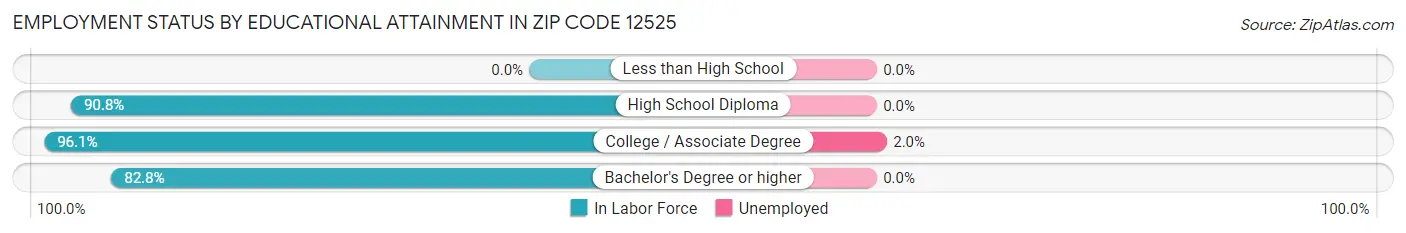 Employment Status by Educational Attainment in Zip Code 12525