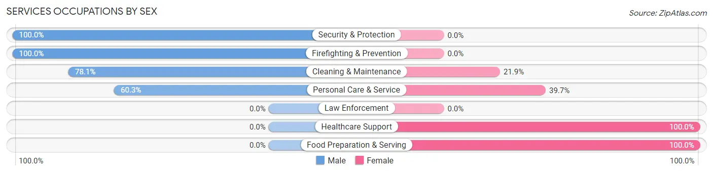 Services Occupations by Sex in Zip Code 12525