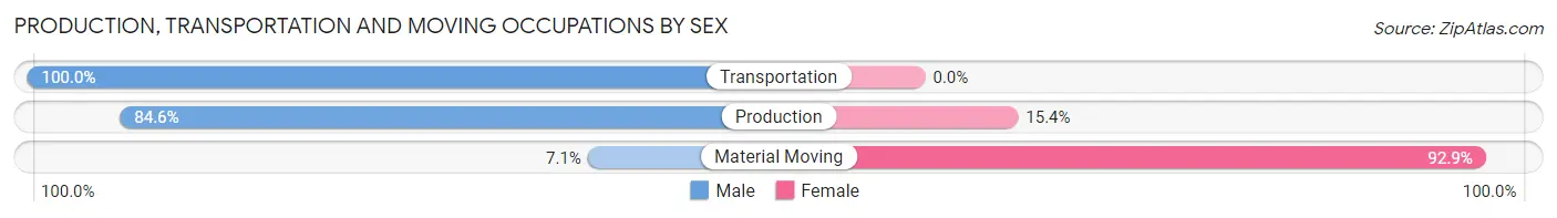 Production, Transportation and Moving Occupations by Sex in Zip Code 12529