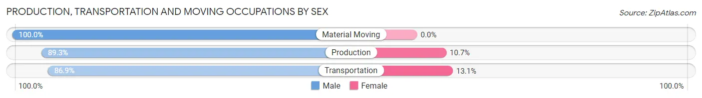 Production, Transportation and Moving Occupations by Sex in Zip Code 12543