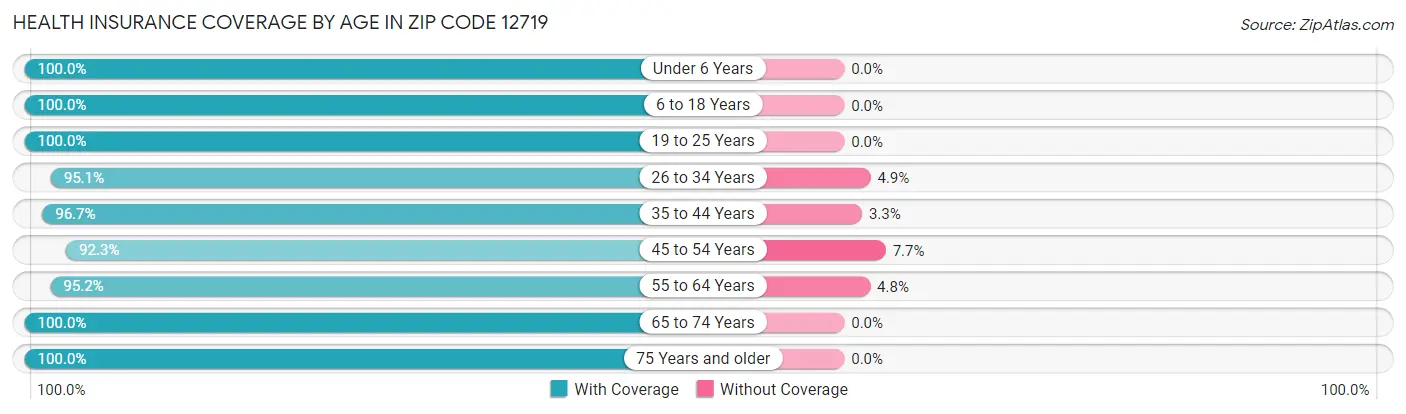 Health Insurance Coverage by Age in Zip Code 12719