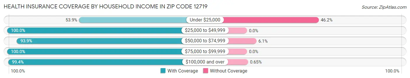 Health Insurance Coverage by Household Income in Zip Code 12719