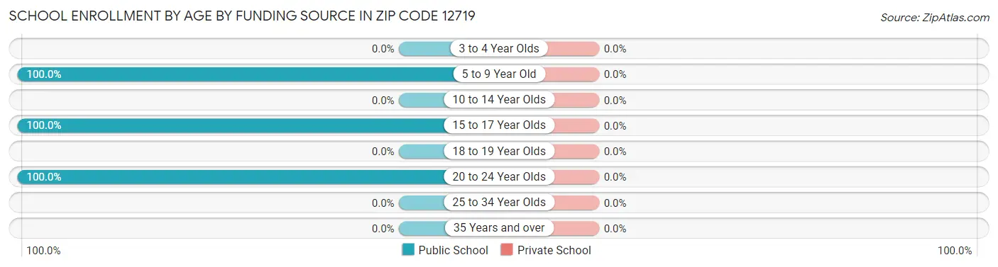 School Enrollment by Age by Funding Source in Zip Code 12719