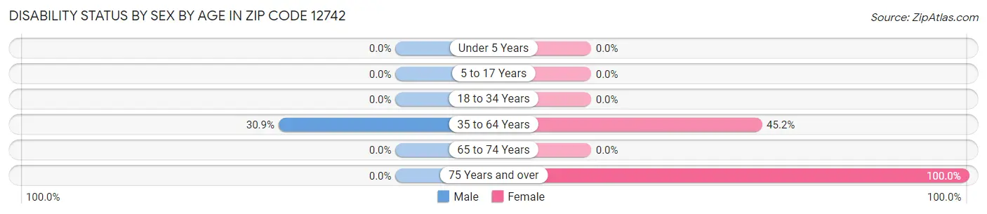 Disability Status by Sex by Age in Zip Code 12742