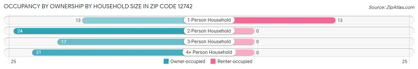 Occupancy by Ownership by Household Size in Zip Code 12742
