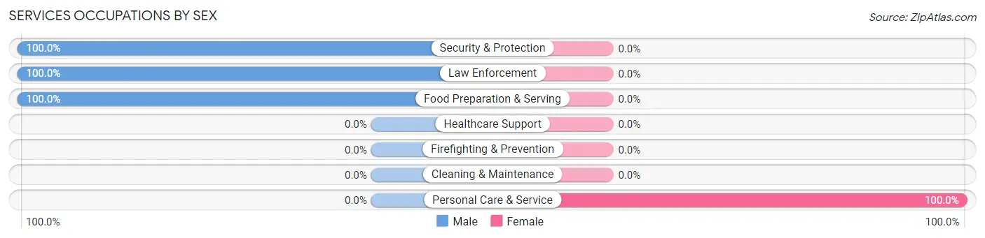 Services Occupations by Sex in Zip Code 12751