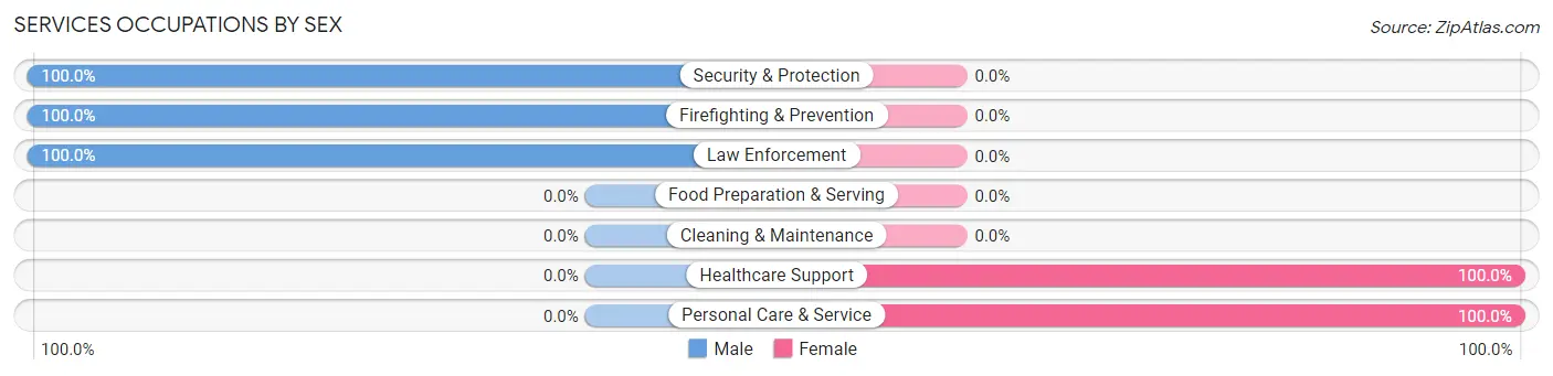 Services Occupations by Sex in Zip Code 12760