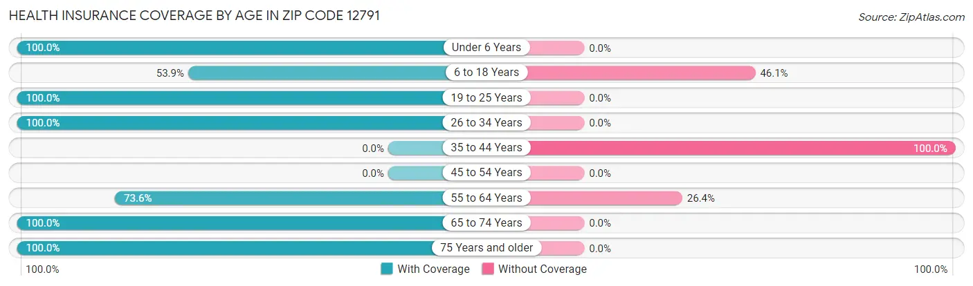Health Insurance Coverage by Age in Zip Code 12791