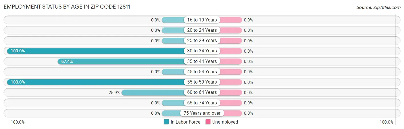 Employment Status by Age in Zip Code 12811