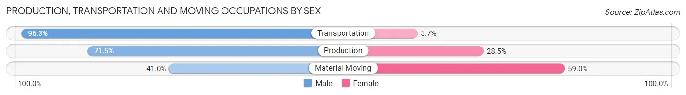 Production, Transportation and Moving Occupations by Sex in Zip Code 12822