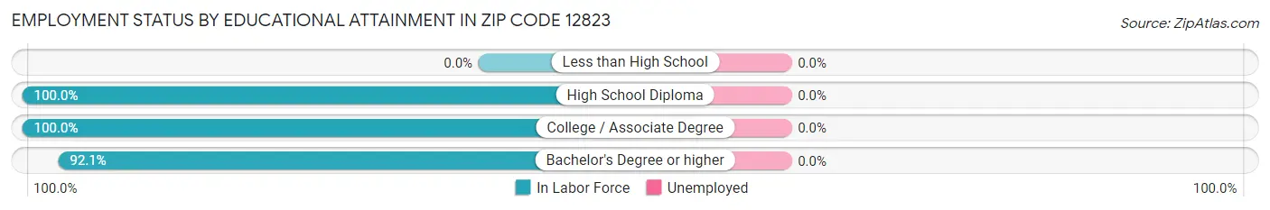 Employment Status by Educational Attainment in Zip Code 12823