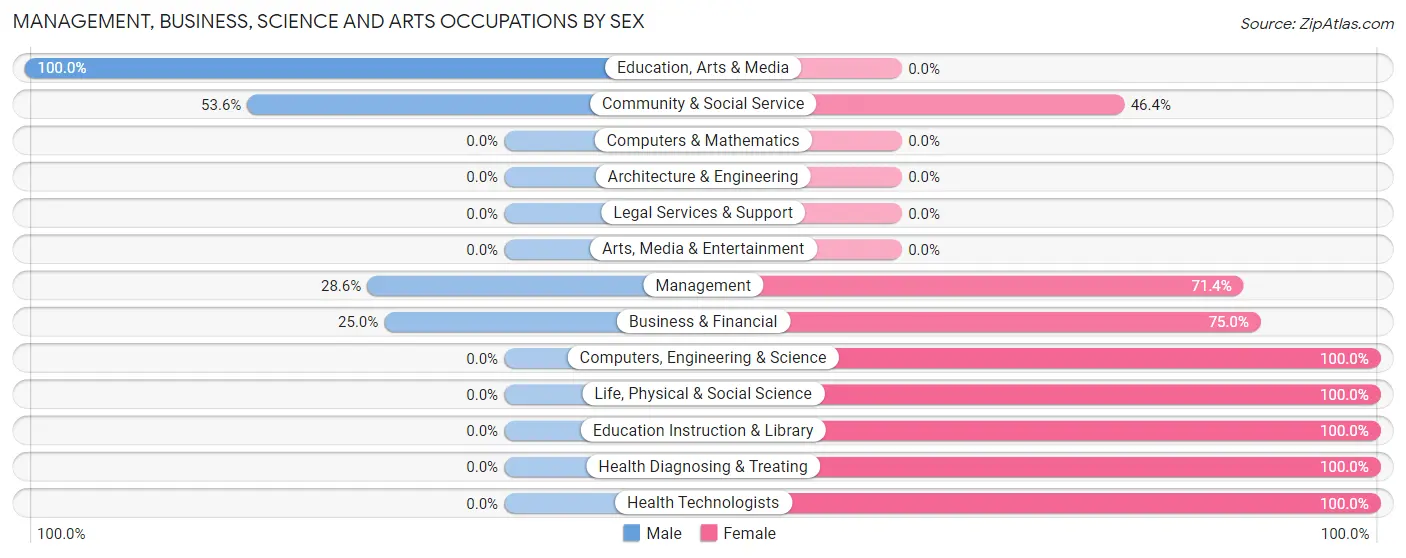 Management, Business, Science and Arts Occupations by Sex in Zip Code 12837