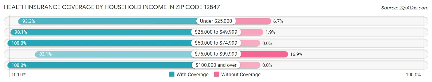 Health Insurance Coverage by Household Income in Zip Code 12847