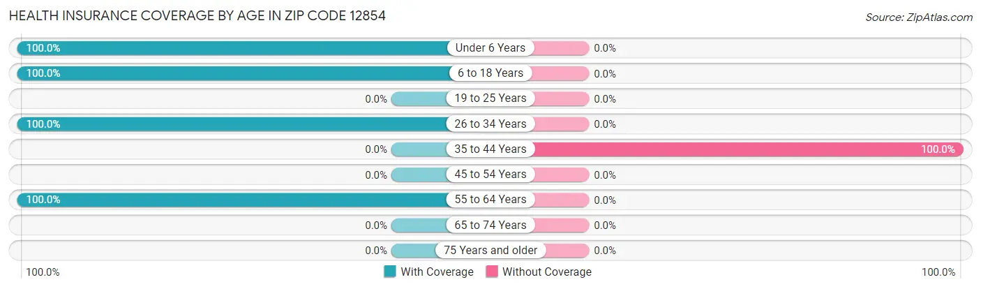 Health Insurance Coverage by Age in Zip Code 12854