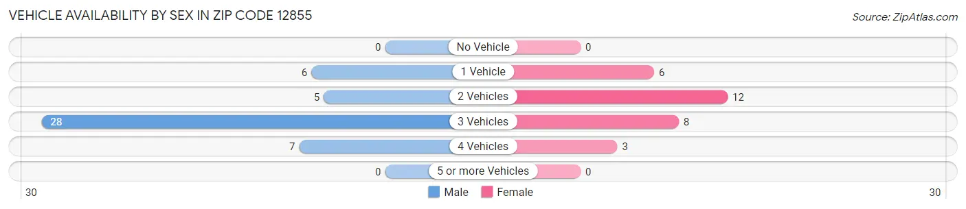 Vehicle Availability by Sex in Zip Code 12855