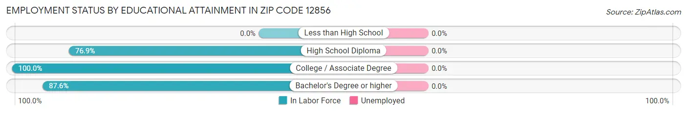 Employment Status by Educational Attainment in Zip Code 12856