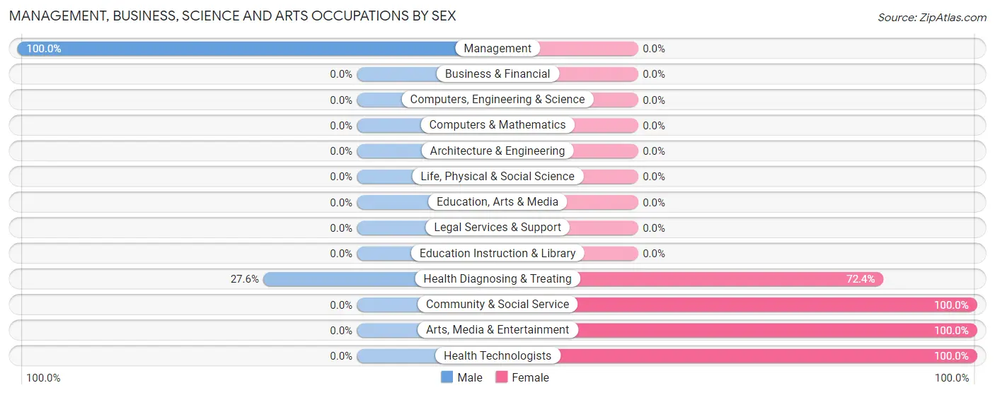 Management, Business, Science and Arts Occupations by Sex in Zip Code 12856