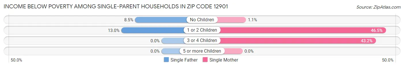 Income Below Poverty Among Single-Parent Households in Zip Code 12901