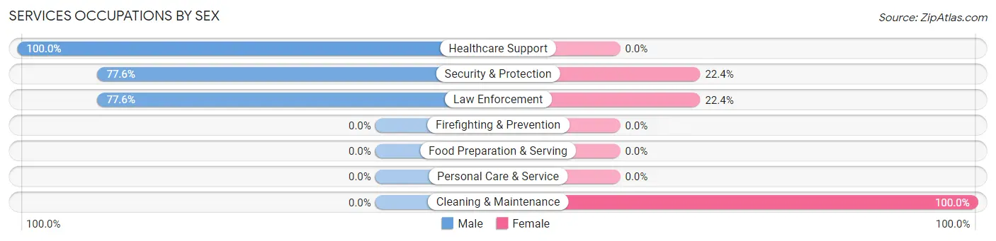 Services Occupations by Sex in Zip Code 12903